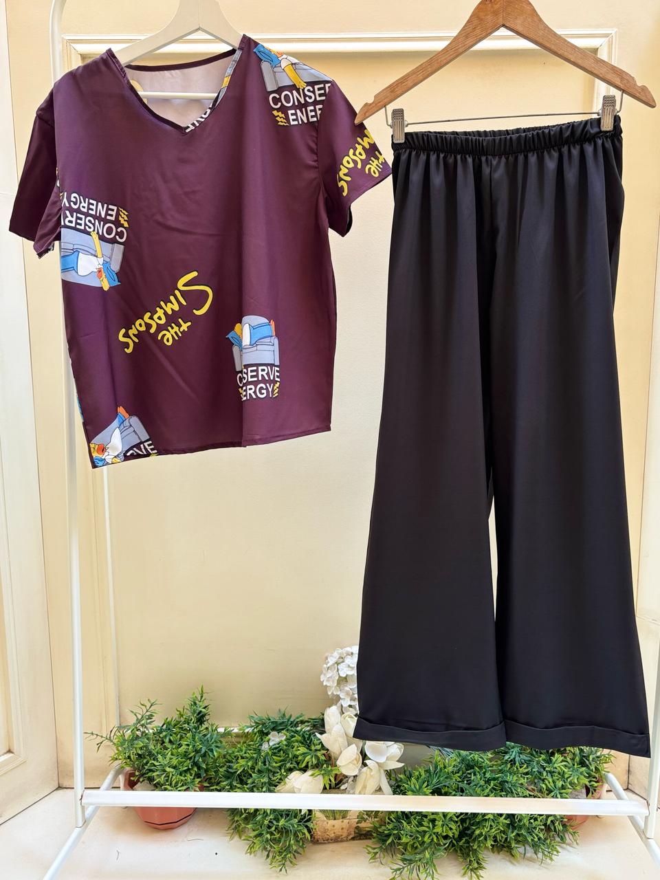 Simpsons half sleeves top with black soft pants