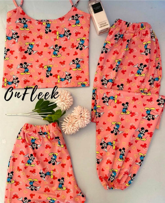 Pink mickey 3 pieces set